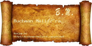 Buchman Melióra névjegykártya